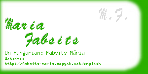 maria fabsits business card